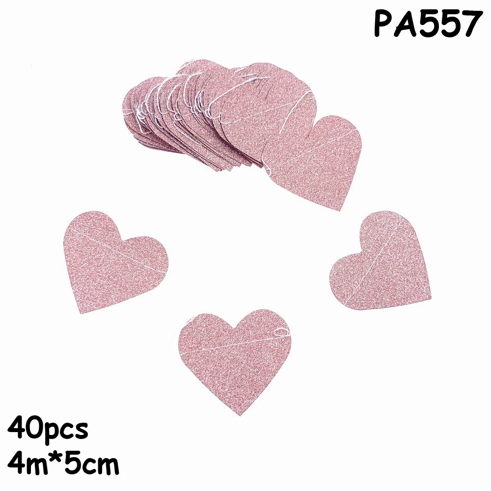 PA557 heart H Блестящая круглая гирлянда из розового золота для свадебных мероприятий, вечеринок, дней рождения, украшения для детской комнаты - Цвет: PA557 heart H