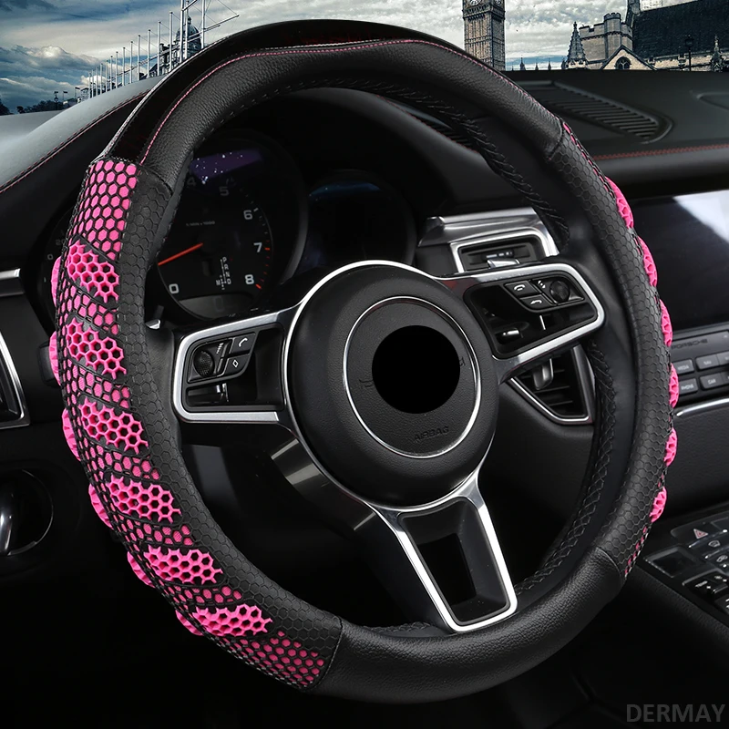 3D кожаный чехол рулевого колеса автомобиля из силикагеля который обеспечивает