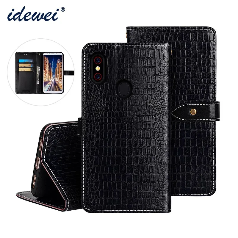 

Umidigi F1 Play Case Cover Luxury Leather Flip Case For Umidigi F1 Protective Phone Case Crocodile Grain 6.3"