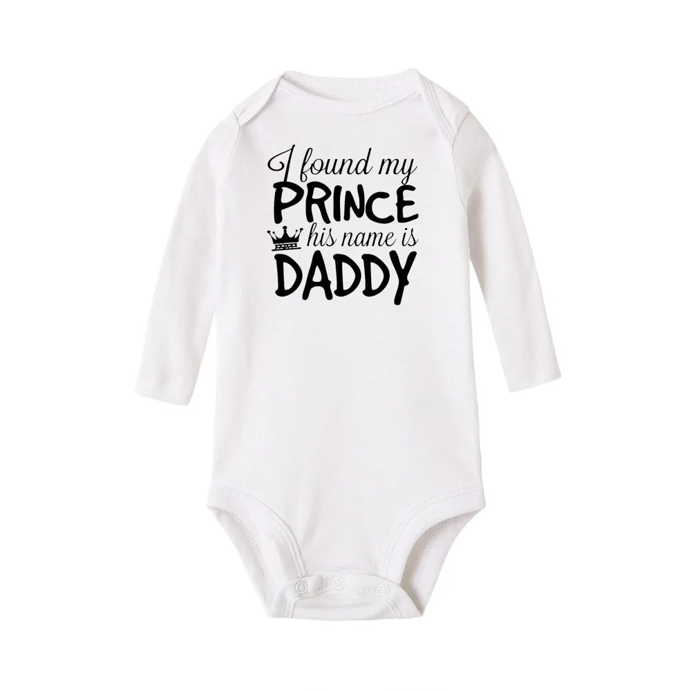 Я нашел моего принца его зовут Daddy боди для новорожденных с длинными рукавами