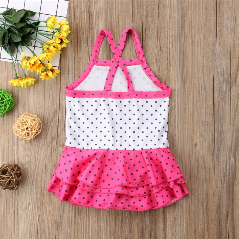 2018 милый слитный купальник для маленьких девочек в горошек одежда плавания