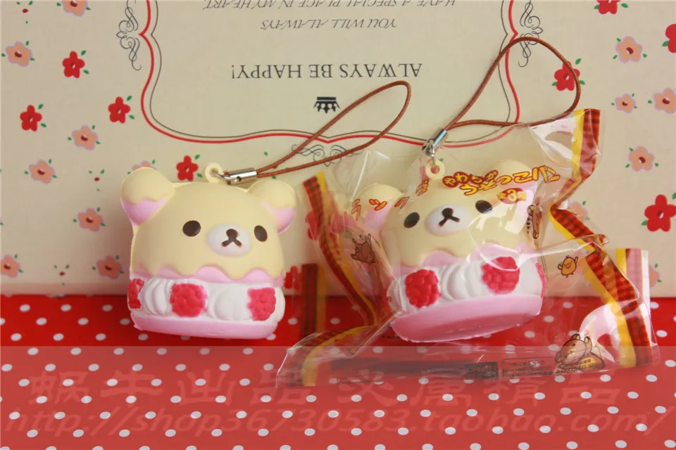 Оригинальная упаковка мягкая кавайная мягкая микс Rilakkuma queeze bun игрушка для сотового телефона san-X squishies Хлеб - Цвет: 12