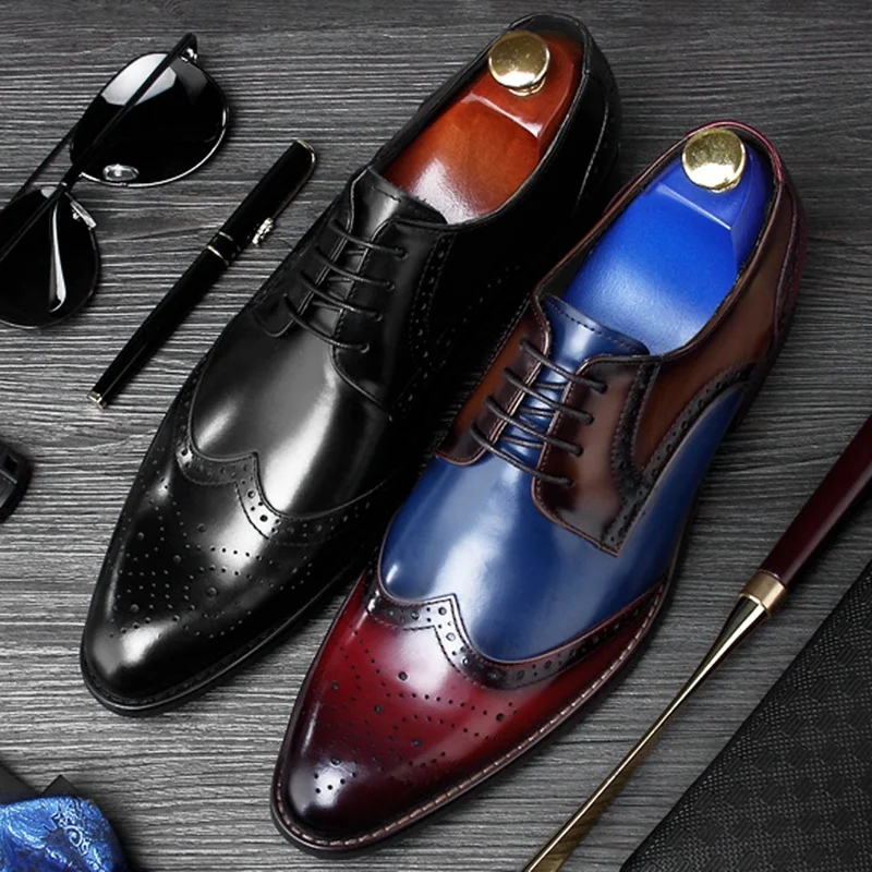 Туфли оксфорды мужские из натуральной кожи с круглым носком|Туфли| |