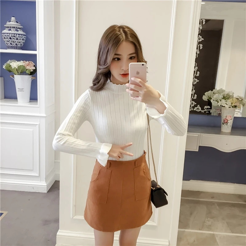 2018 осенне-зимний корейский свитер с волнистыми краями зимний теплый круглым