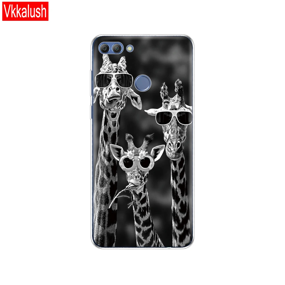 80155 Чехол для телефона huawei P smart Enjoy 7 S, мягкий силиконовый чехол из ТПУ 360, полностью защитный прозрачный чехол с принтом - Цвет: 80155