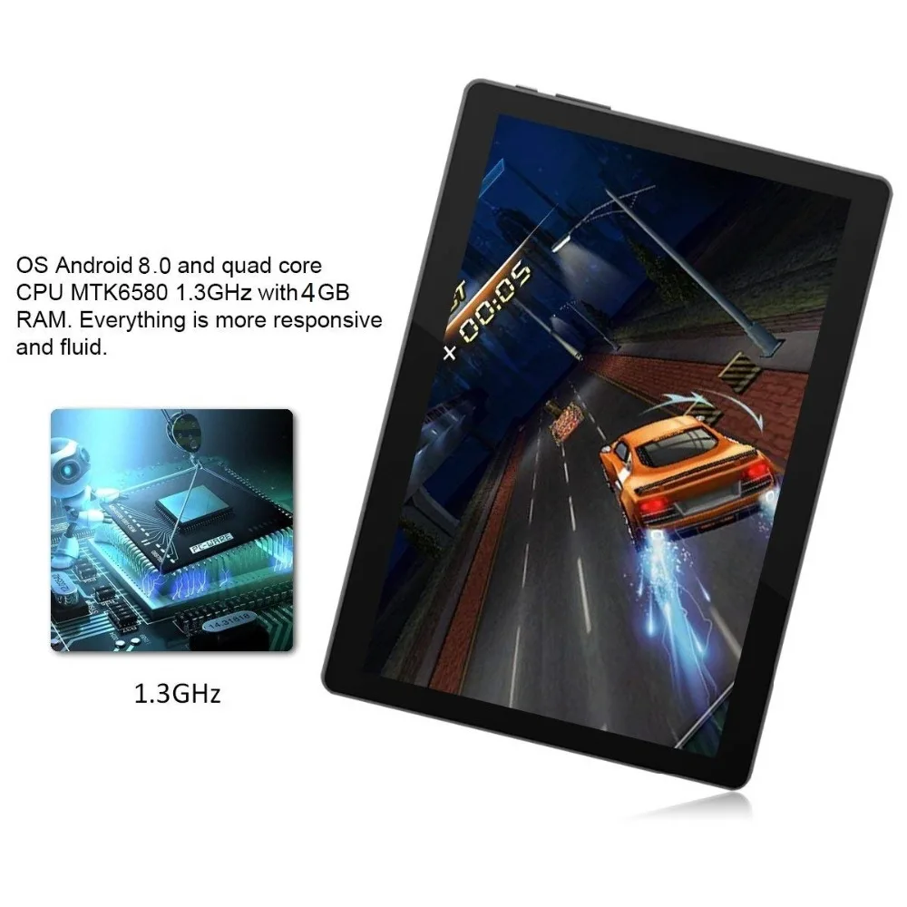 10,1 дюймов планшетный ПК Android планшет 1280*800 ips 4 Гб+ 64 Гб Dual SIM 3G планшет четырехъядерный Android 8,0 Bluetooth WiFi планшеты 10