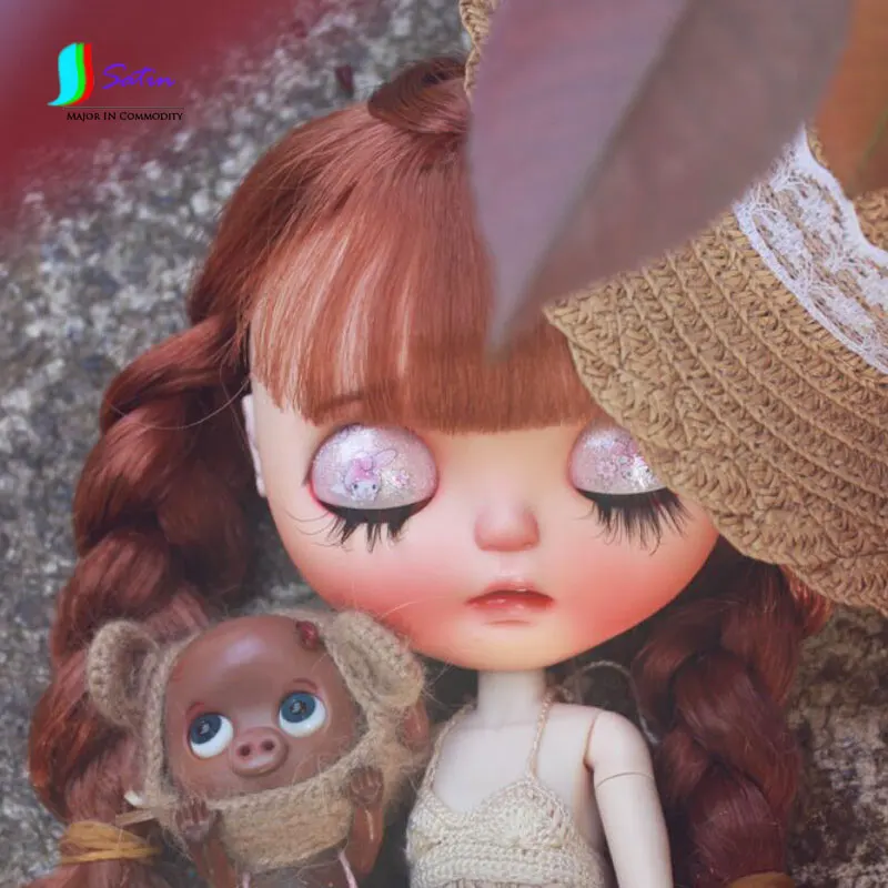 Маленькая свежая и Милая Кружевная соломенная шляпа Blythe маленькая тканевая шаль