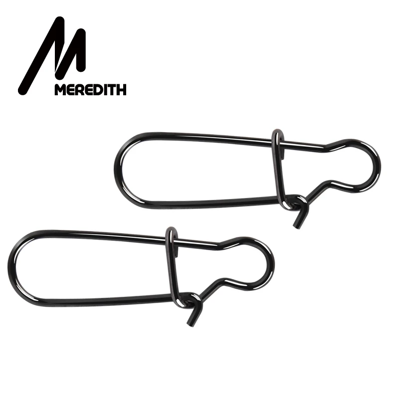 MEREDITH 50 шт. крюк из нержавеющей стали быстрый зажим замок защелки вращающиеся твердые кольца безопасности защелки рыболовный крючок Разъем