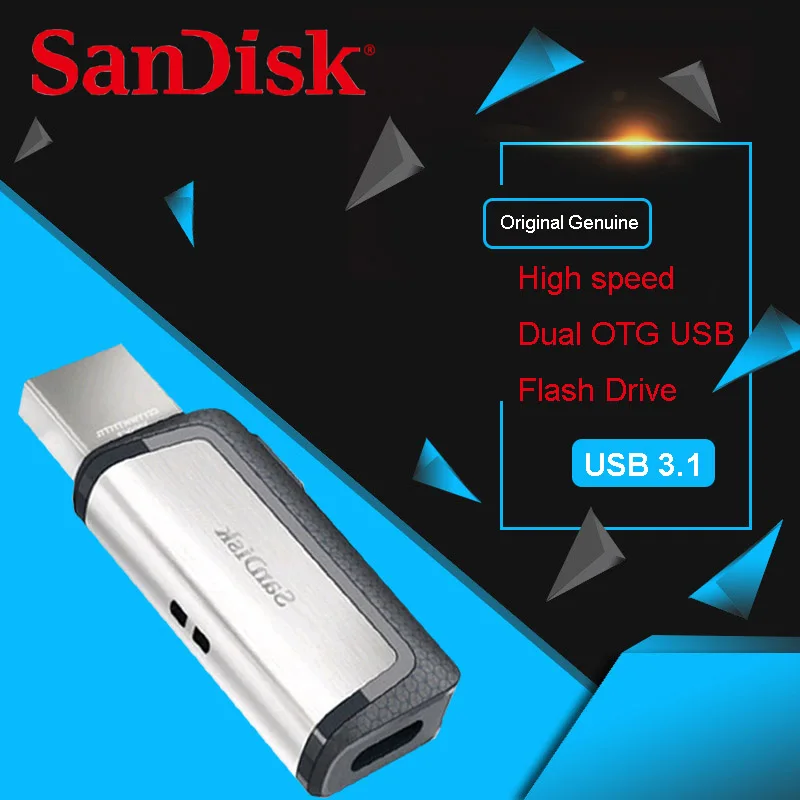 Оригинальный Sandisk Extreme Type C 128 Гб 64 двойной OTG USB флеш накопитель 32 ГБ флешка Micro Тип 16