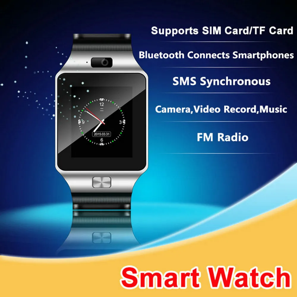 Beseneur DZ09 Смарт часы Bluetooth Камера Smartwatch Поддержка sim-карты шагомер Будильник