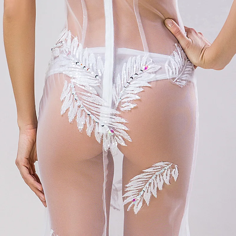 2018 Для женщин платья Bodycon Русалка Элегантный белый шифон Вечерние Клубные