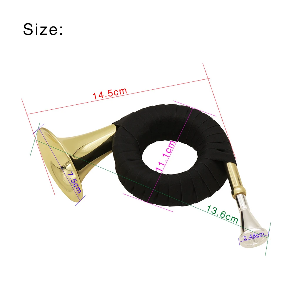 

Bb Brass Hunting Horn High Quality Hunting Horn with Carry Bag Stand Cleaning Cloth Brass Instruments