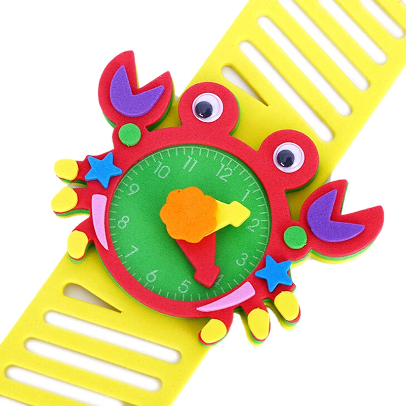 

New DIY 3D EVA Foam Craft Sticker Handmade Watch Clock Learning Kids Kindergarten Educative Games Toys