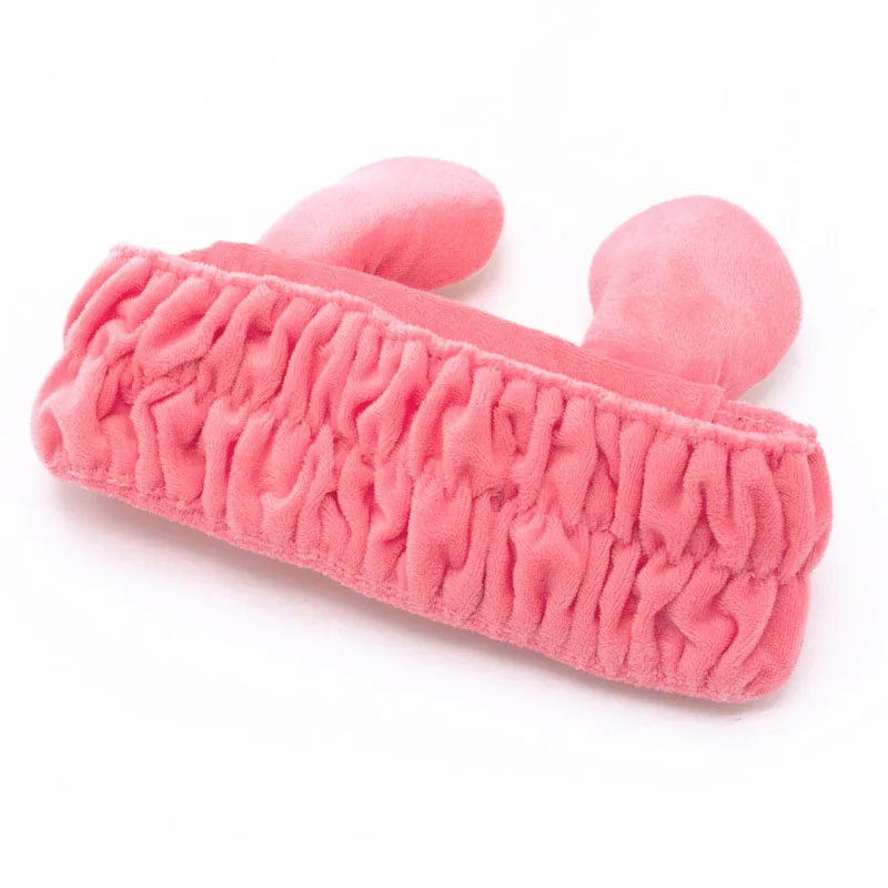 Женский удобный спа-ободок с большими глазками кролика для мытья лица и волос