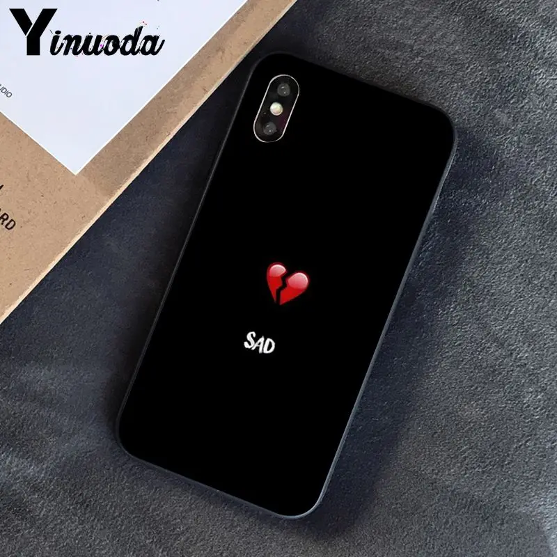 Yinuoda разбитое сердце новое поступление черный чехол для телефона iPhone 8 7 6 6S 6Plus X XS MAX 5 5S SE XR 10 Чехол