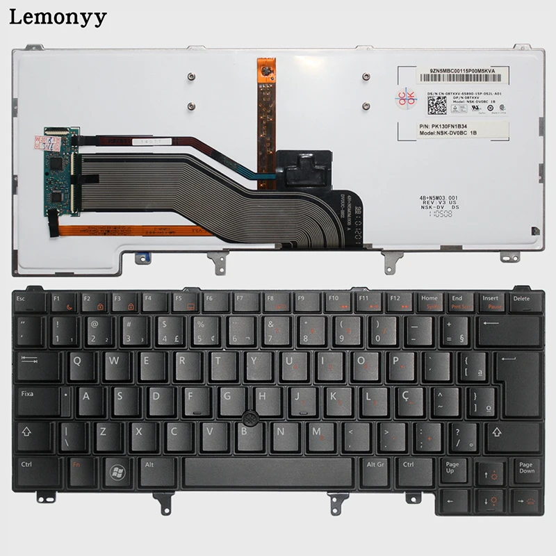 Бразильская Клавиатура для ноутбука DELL Latitude E6420 E6320 E6430 E5420 E5430 E6430s черный BR с Подсветка клавиатура