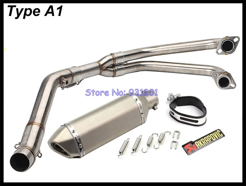 Выхлопная система мотоцикла для Yamaha R25 R3 MT03 Akrapovic выхлопная труба глушителя звено средней трубы заголовки скольжения - Цвет: Type A1