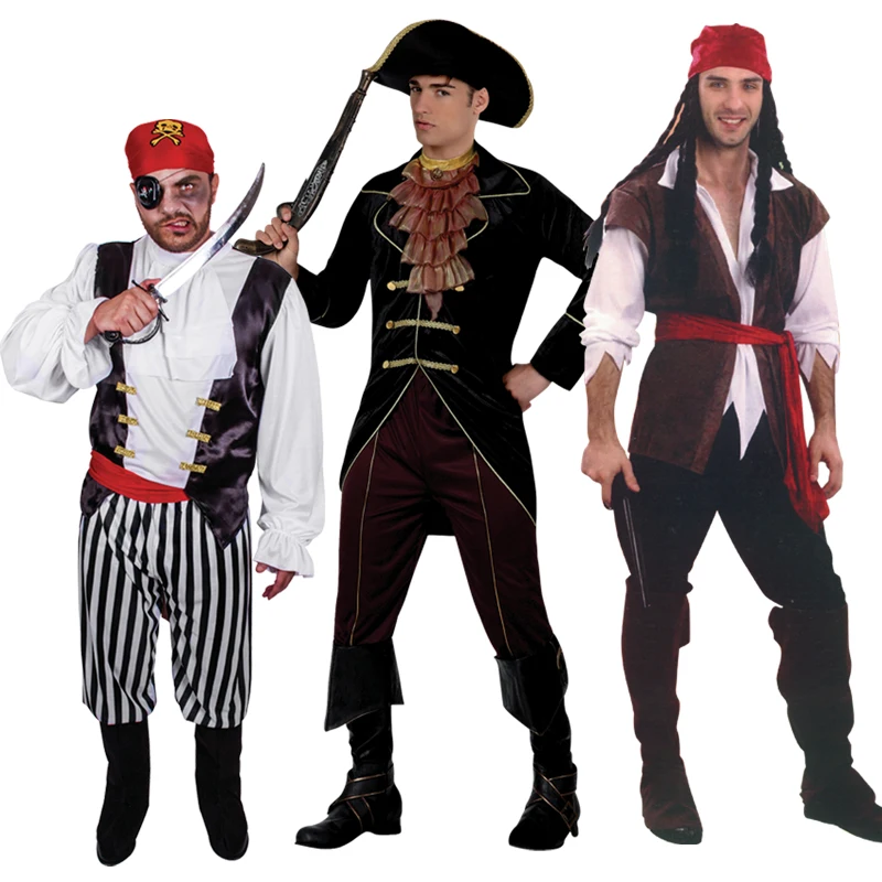 Halloween costume male adult pirate Captain Jack Sparrow Costume stage performance clothing role-playing pirate captain
