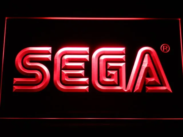 E054 sega светодиодный неоновая вывеска с включения/выключения 20+ Цвета 5 размеров на выбор