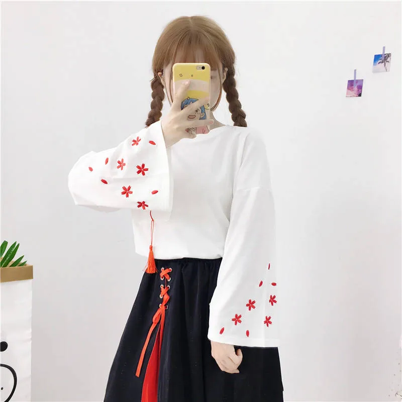 Летняя футболка с принтом Kawaii Japan, женская черная летняя футболка, топ, одежда в стиле Харадзюку, футболки для девочек, футболка, уличная одежда