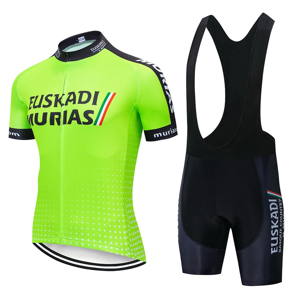 2019 Professional Team EUSKADI зеленый синий лето для мужчин's Велоспорт Толстовка