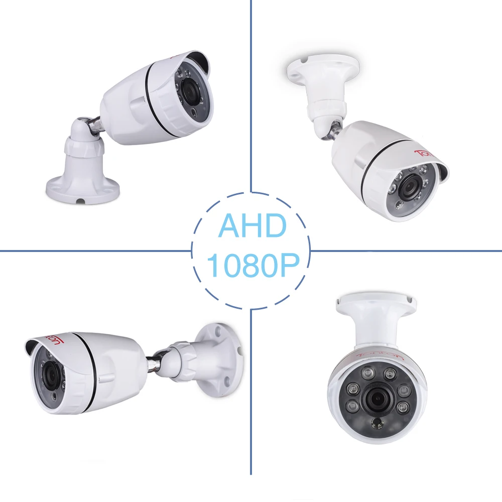 

Tonton 4pcs/lot 1080P AHD Bullet CCTV Security Camera, 82ft Night Vision, Outdoor Weatherproof Surveillance Camera Kit IP66 Set