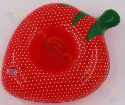 2pcs strawberry Пляжные пикники вечерние надувные воды лед бар стол чашка Салатница бассейн телефон чашка напиток плавающий держатель Мини пляж плавательный матрац - Цвет: 2pcs strawberry