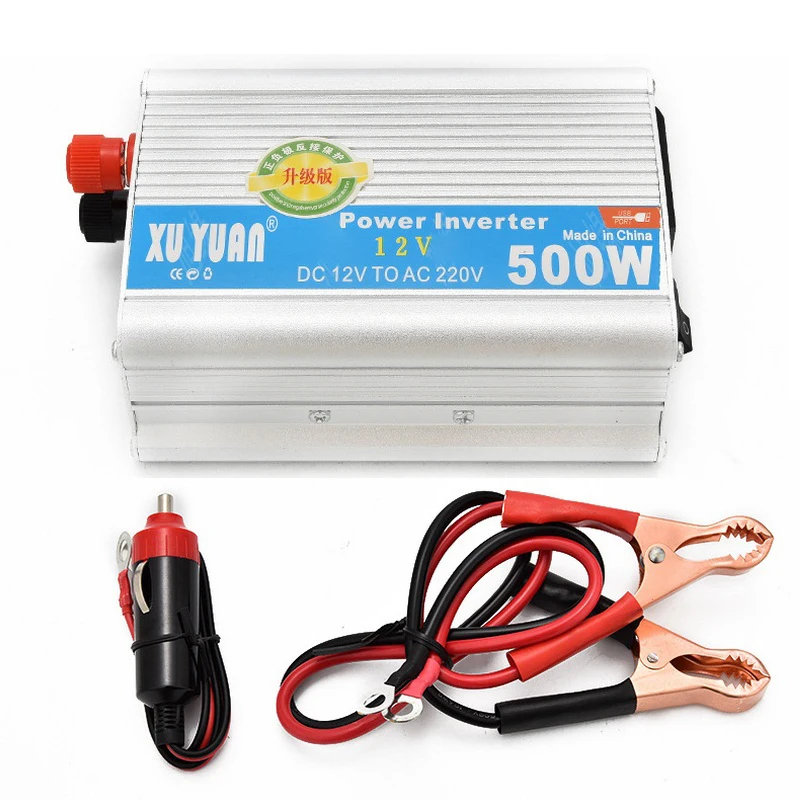 Автомобильный инвертор DC 12/24V на AC 220/110V 500W автомобильное зарядное устройство