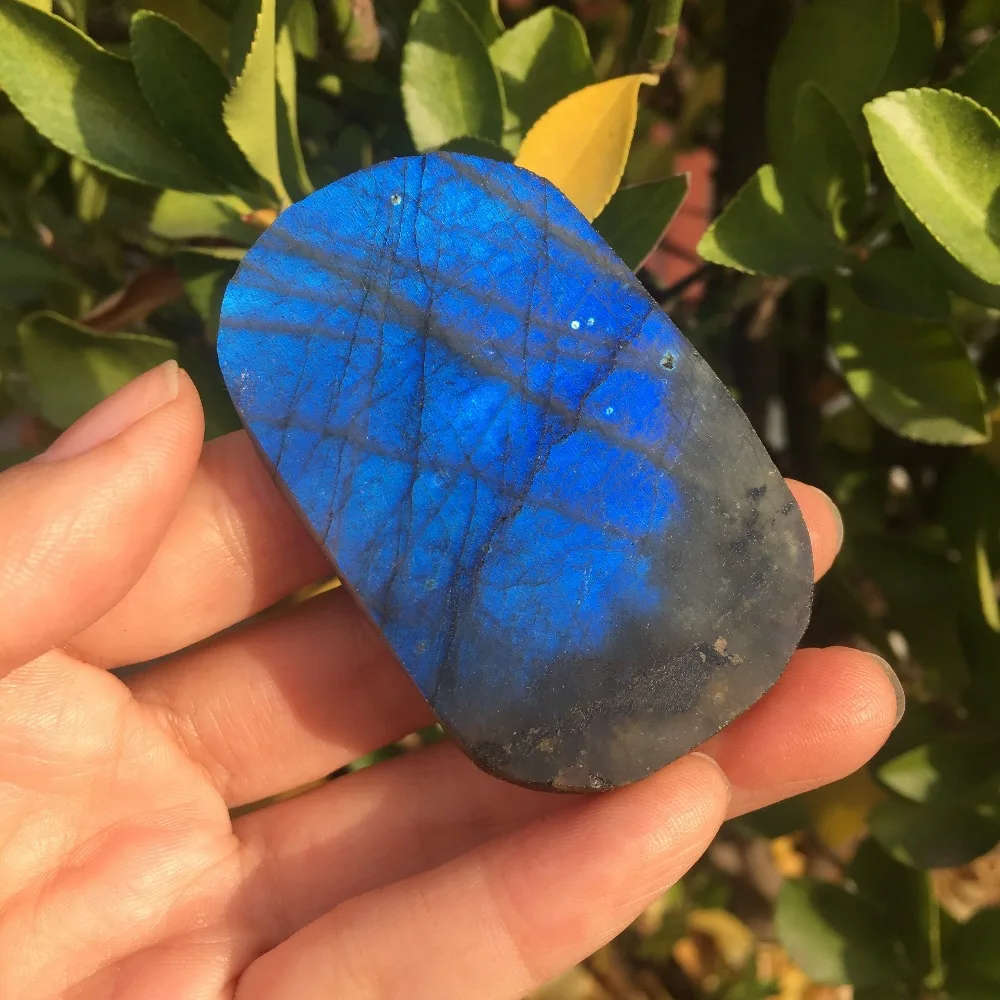 Красивый кристалл Лабрадорита синего цвета 2 шт. натуральный камень с вспышкой