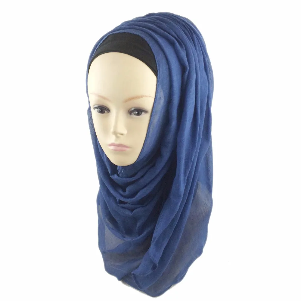 Простая шаль из вискозы Пашмина хиджаб шарф Мусульманский для женщин леди