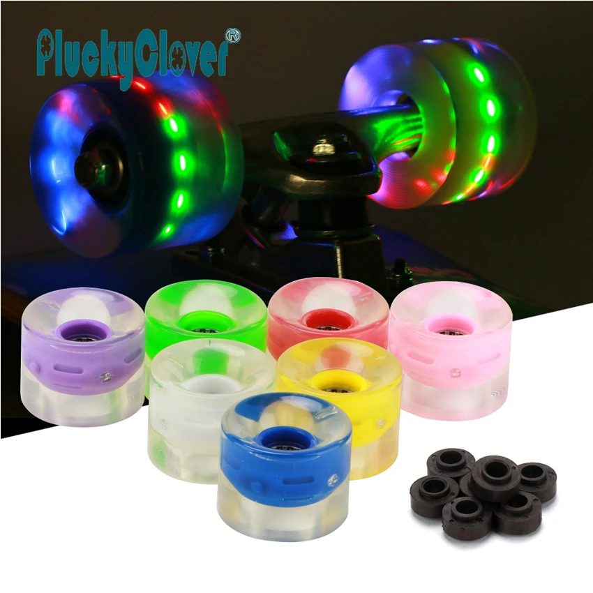 1 шт. Led flash Cruiser скейтборд колеса 60x45 мм PU 85A Пенни доска в виде банана улица