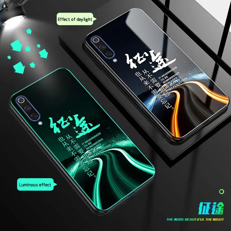 Чехол в виде светящегося стекла для Xiaomi mi 9 SE mi 9 Pro A3 CC9E роскошный ночной блеск задняя крышка для Xiao mi redmi Note 7 8 Pro Чехол для телефона - Цвет: 8