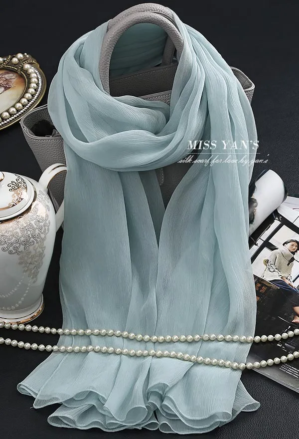 Светильник из 100% шелка синего цвета длинные пашмины и шали мягкие шелковые шарфы