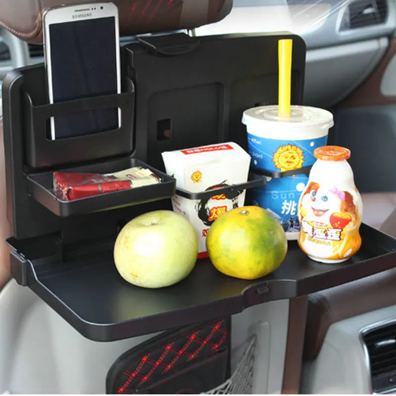 

Free shipping Portable Car Seat Tray mount meal Desk Stand Drink Cup Holder Multi Tray Food Car Stand Rear Seat Beverage Rack