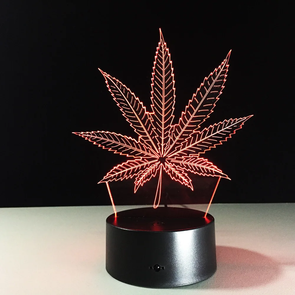 Акриловый 3d ночник в виде кленового листа лампа с Usb разъемом и сенсорным