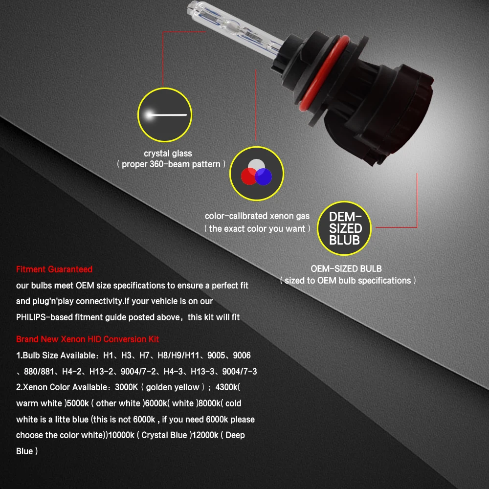 LOAUT HID DC сменная фара 9007 12В противотуманная Автомобильная Hi/Lo луч 3000 K 12000 ходовой
