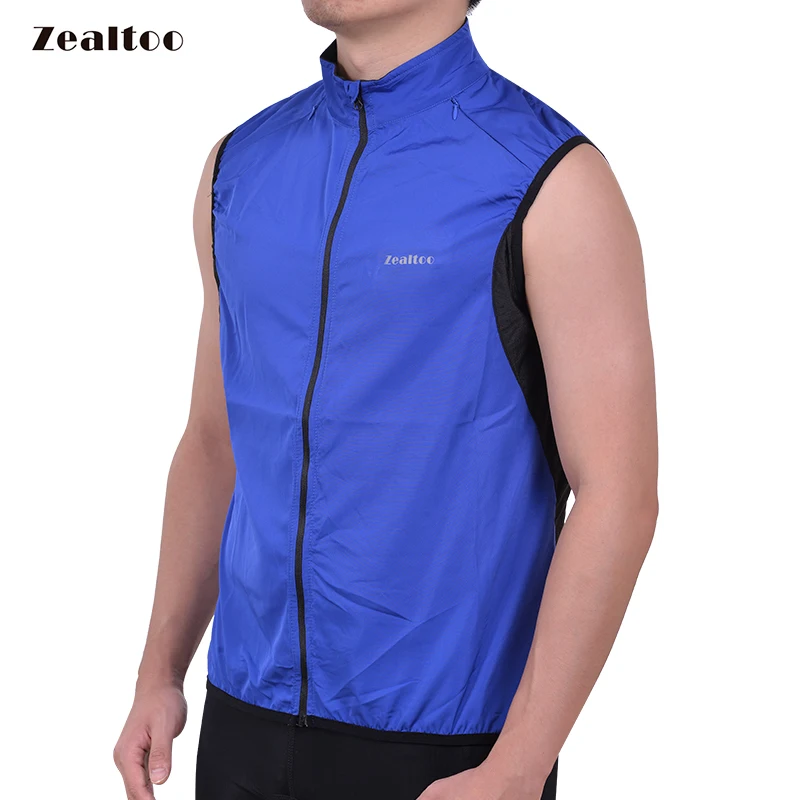 

Zealtoo Reflective Blue Cycling Vests Sleeveless Windproof Cycling Jackets MTB Road Bike Bicycle Jerseys Top Clothing Wind Coat