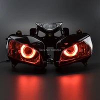 custom projector modified headlight red angel eyes hid assembled fits for honda cbr1000rr 2004 2007