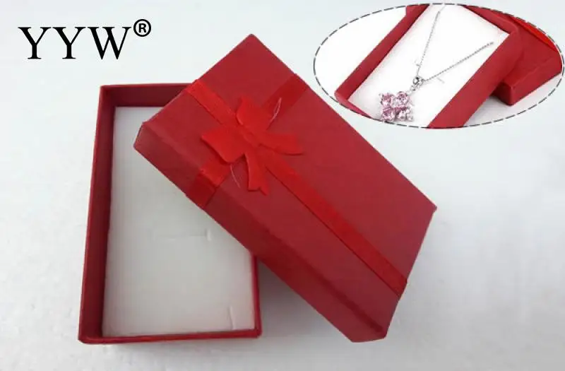 

Hot Sale 16pcs Jewelry Sets Sponge Satin Ribbon Display Box Cardboard Necklace Earrings Ring Box 4 colors 5*8 Packaging Gift Box