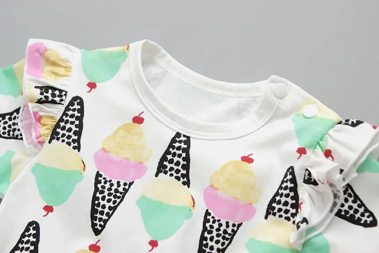 2017 Summer Dress Toddler Kids Girls Clothes Ice Cream Print Tutu Ball Gown Princess Party Dresses Outfits 1-6Y | Детская одежда и