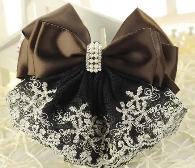 Милая девушка атласный бант заколка Дамская заколка для волос чехол бант булочка снуд женские аксессуары для волос