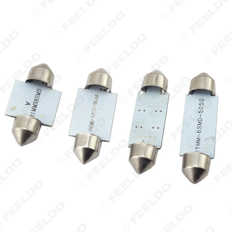 Светодиодные автолампы FEELDO 2 шт. белые 31 мм 36 39 41 6-SMD 5050 гирлянда для купола карты
