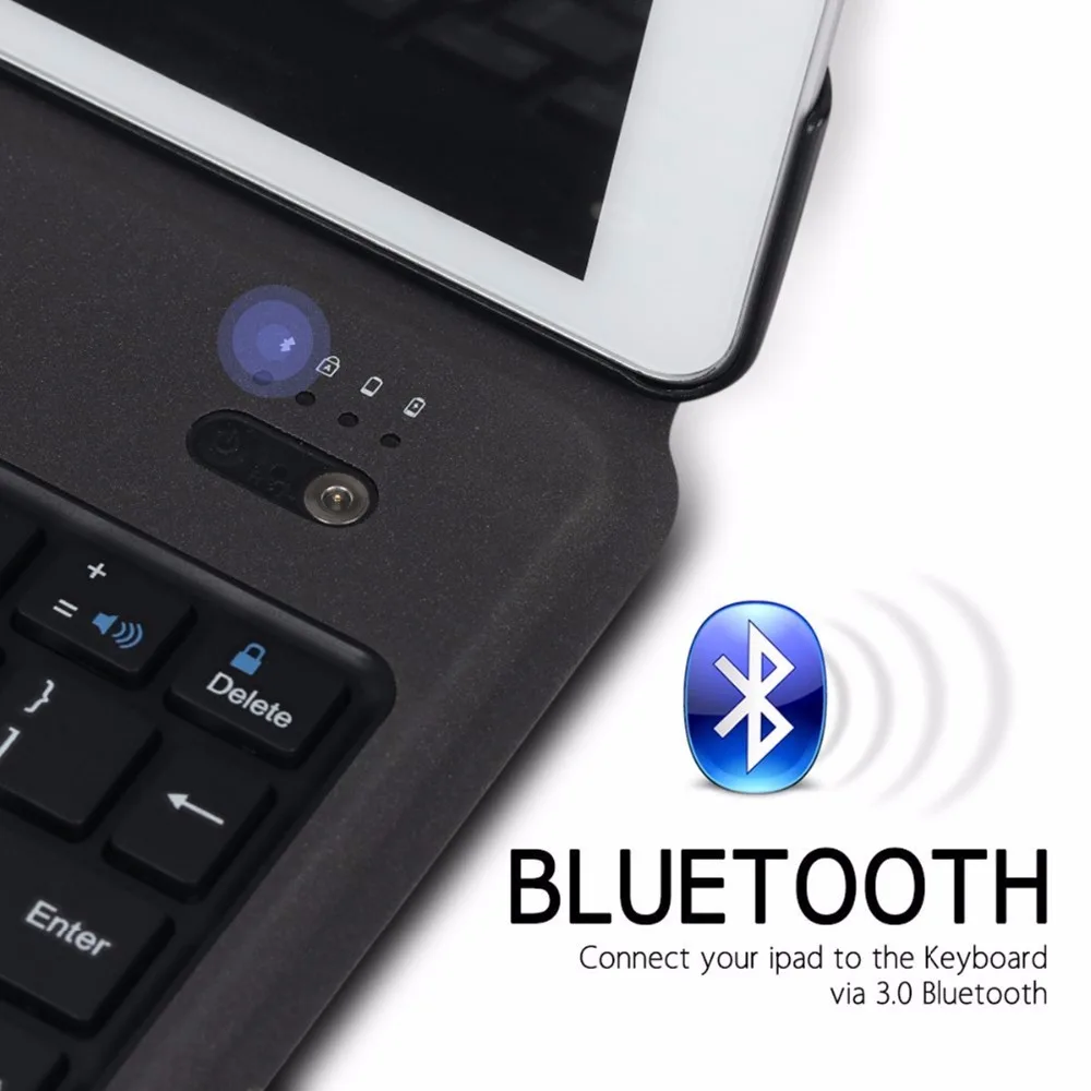 Чехол для iPad 2017 2018 9 7 Вт с Bluetooth клавиатурой ультратонкий кожаный чехол-подставка