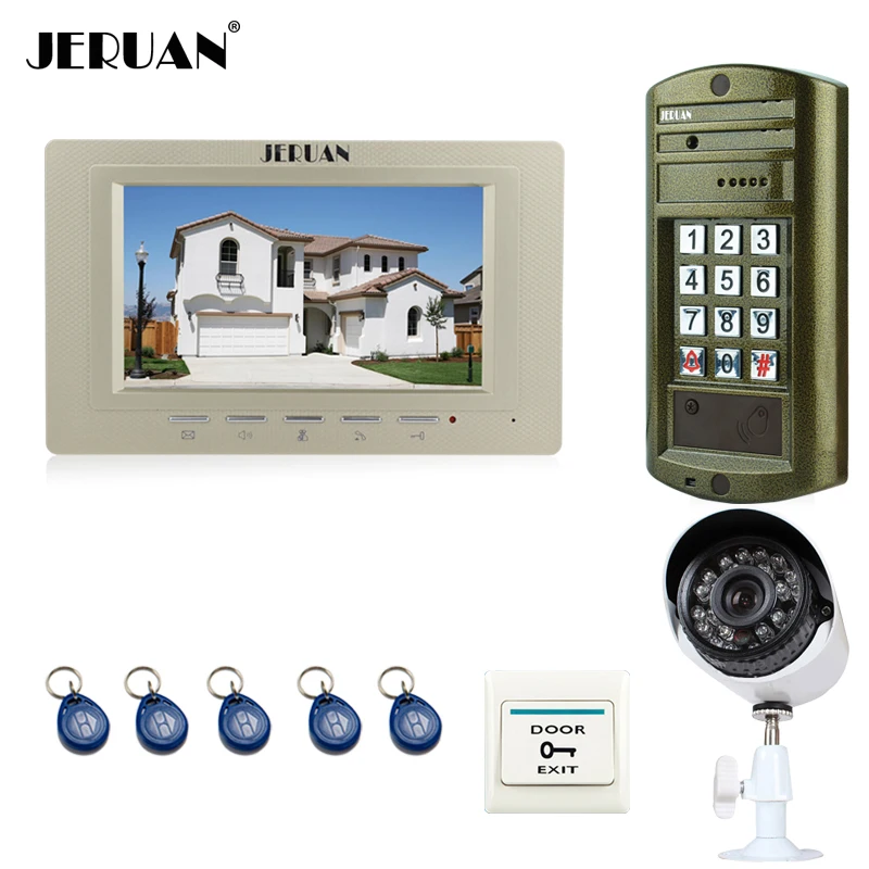 JERUAN 7 &quotTFT ЖК дисплей Цвет видео домофон Системы Комплект Металл