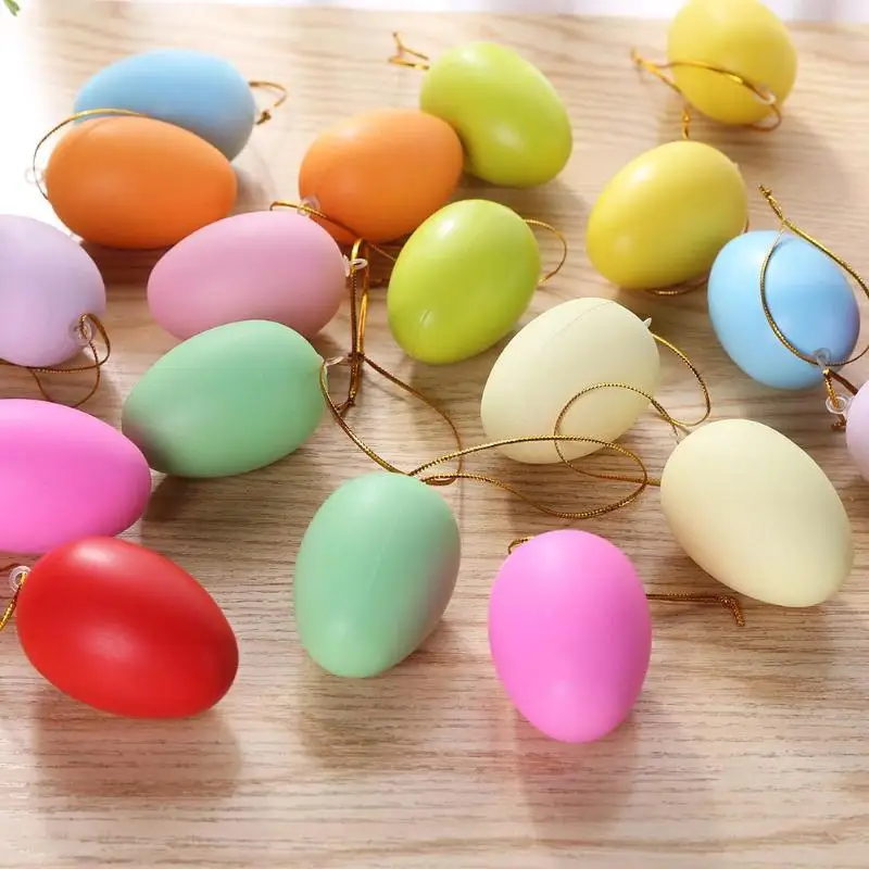 20 шт одноцветные пасхальные яйца DIY ручной крашеные яйца Пасхальные декоративные игрушки Детские Подвески Украшения