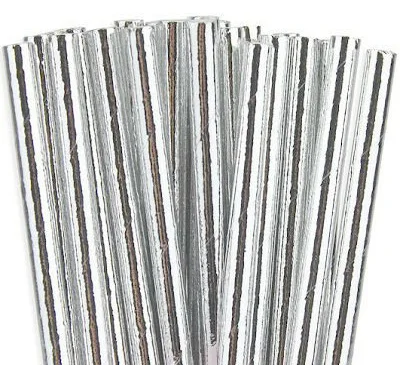 25 шт./лот фольга золотой серебряный красный узор бумажные соломинки для дня
