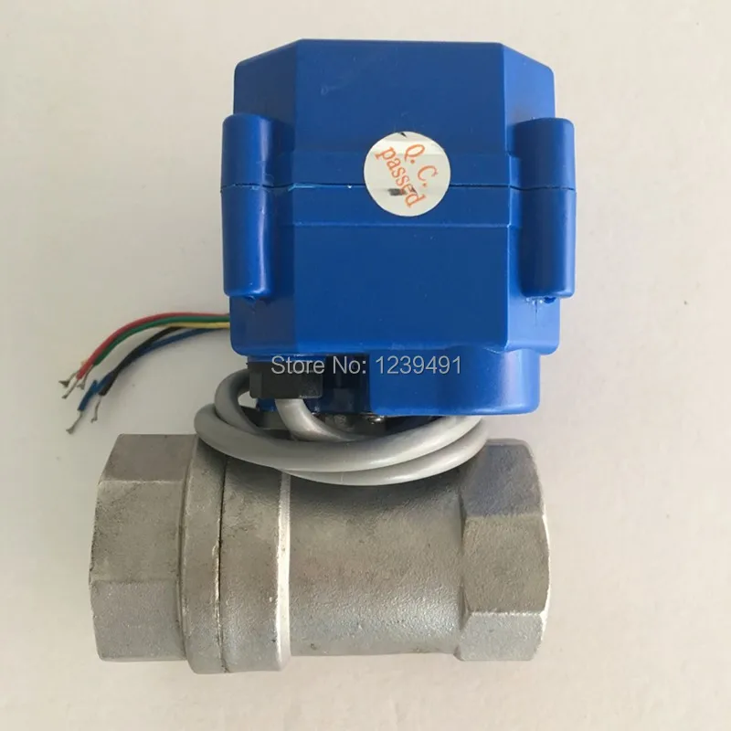 DN15 DN20 DN25 2 way нержавеющая сталь полный порт моторизованный шаровой клапан DC5V DC12V