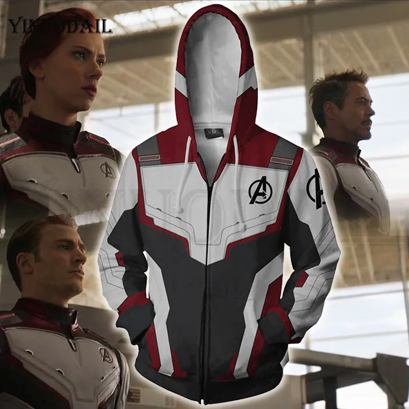 Мужские и женские толстовки на молнии Мстители эндигра куртка с капюшоном Супергерои боевой костюм Толстовка уличная Косплей Костюм