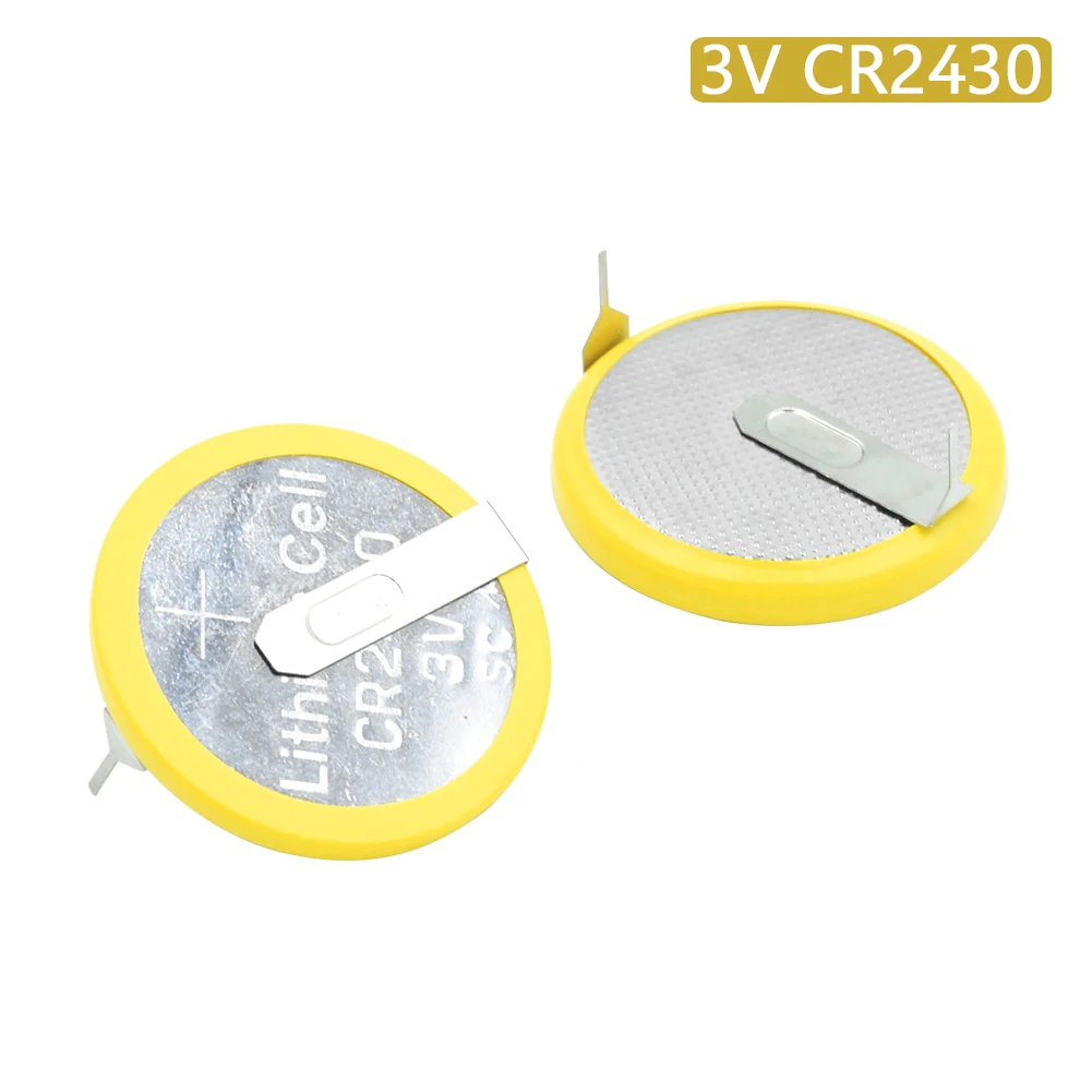 2 шт. литиевая марганцевая батарея CR2430 для электронного словаря медицинского устройства 2 припоя вкладки Кнопка монета ячейка Замена Bateri