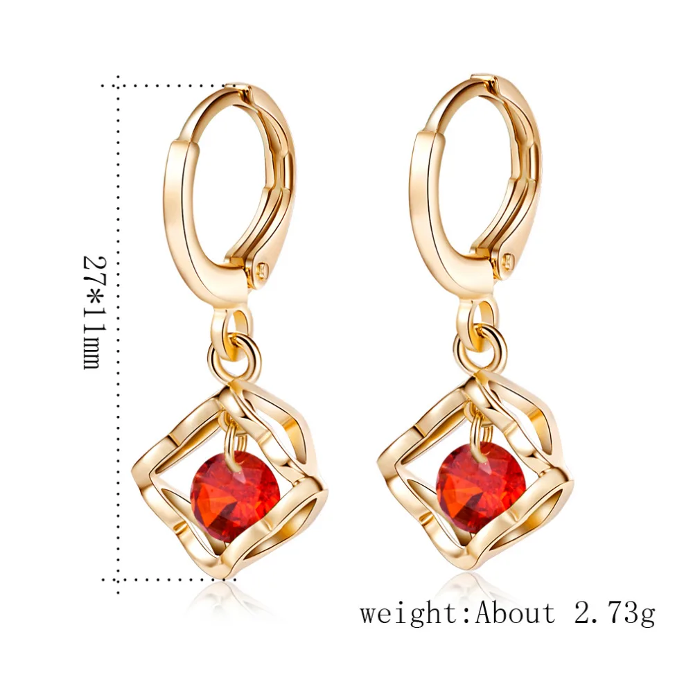 Fashion Hollow Heart 3 Color Options Zircon Crystal Gold Dangle Earring For Women M03-ER0055 | Украшения и аксессуары